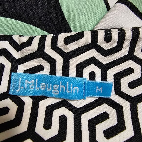 J. McLaughlin Catalina Sheath Midi Dress Geometric Floral Print Size M - Picture 8 of 10